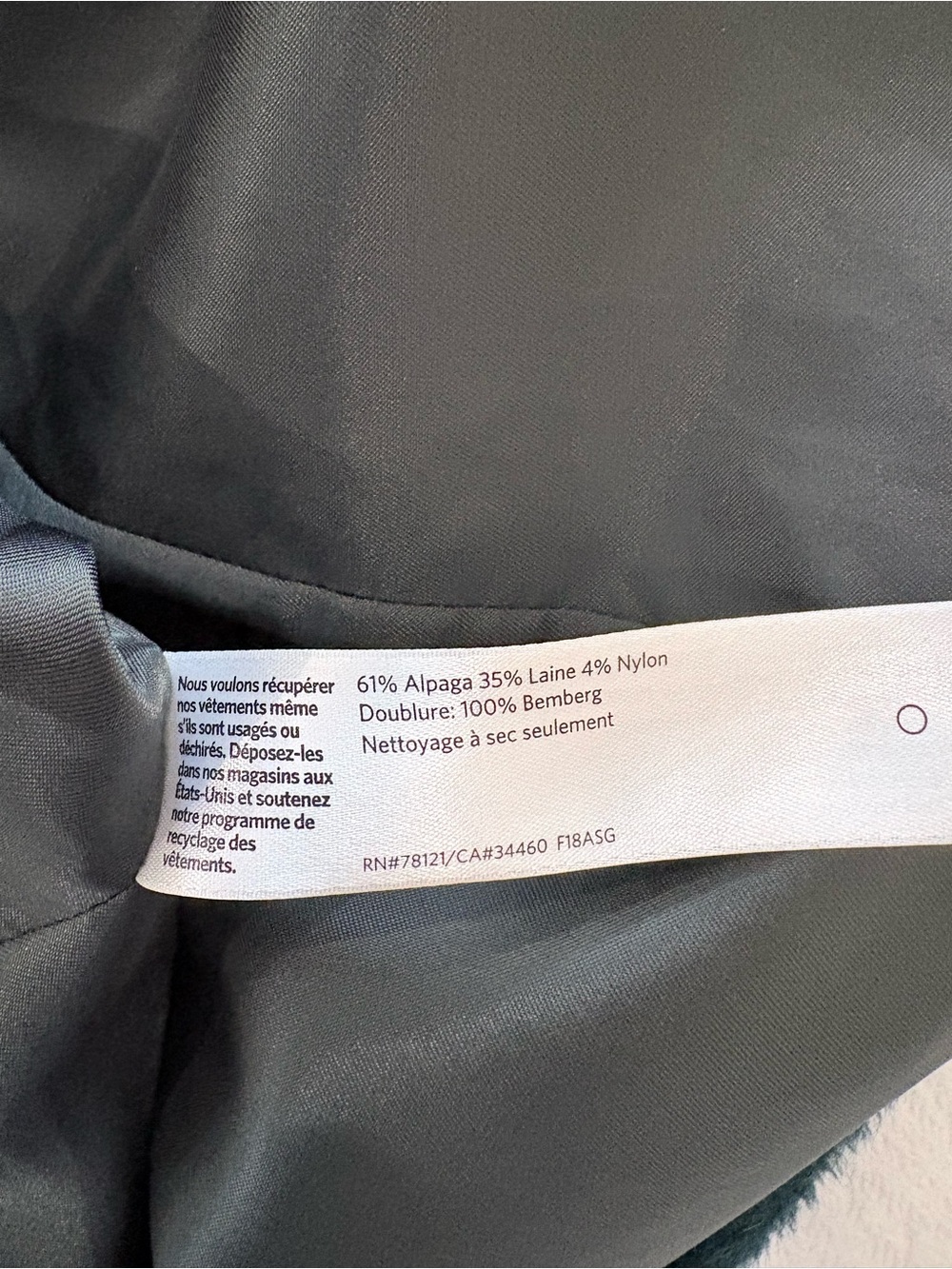 Eileen Fisher Alpaca Wool Soft Teal Coat XL - Picture 4 of 6
